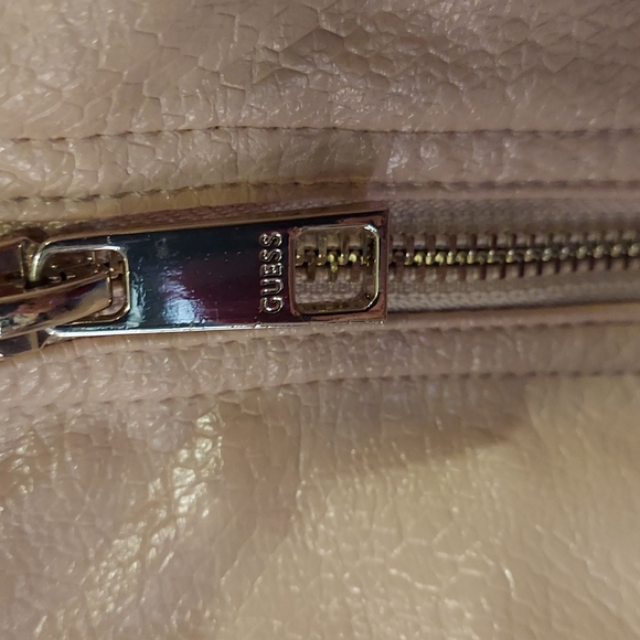 Guess Faux Leather Moto Jacket Snake Embossed Print Medium Pastel Pink - Picture 7 of 9